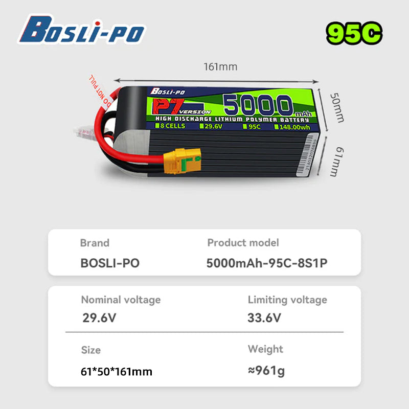 Boslipo P7 Versione 5000mAh 95 - Drone Battery 6S recensione e prezzo